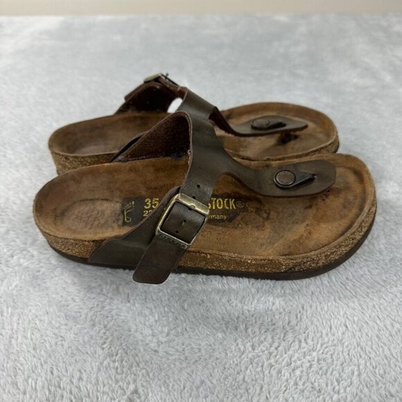 Birkenstock Gizeh Brown Leather Thong Sandals Women’s Size 35 EU - Picture 7 of 10